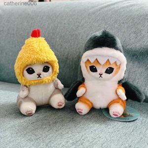 Animaux en peluche Kawaii Tempura crevettes frites requin chat en peluche poupée porte-clés dessin animé mignon Mofusand Anime passe-temps pendentif sac à dos pour petite amie cadeau L231027