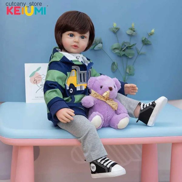 Animaux en peluche en peluche Keiumi Reborn Baby Doll 60 cm Soft Touch Silicone Doll Baby Reborn Dolls Toy Fabriqué à la main