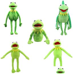 Gevulde pluche dieren Kermit Kikker poppen Handpop Rugzak Zacht pluche Grappig speelgoed voor kinderen Kerstmis Jongens Meisjes cadeau Groene kikkers Dha2G