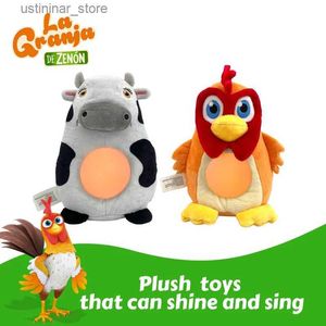 Animaux en peluche en peluche la granja de zenon 22cm kawaii toys en peluche avec une poupée musicale légère pour new-né les jouets de sommeil doux pour les enfants babys animaux en peluche l47