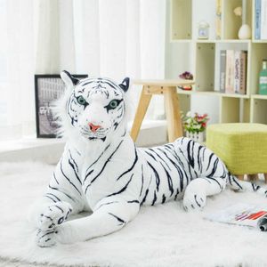 Animaux en peluche longueur y compris la queue grand tigre en peluche doux animaux en peluche simulation tigre blanc Jaguar poupée enfants cadeau d'anniversaire pour enfants