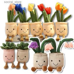 Gevulde pluche dieren levensecht tulp tulp sappige planten pluche gevulde speelgoed lelie van de vallei potten bloem frans romantiek boekenplank decor voor meisje cadeau l411