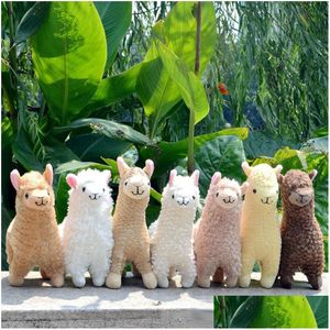 Animales de lujo rellenos encantadores 23cm Alpaca Llama P Toy Doll Doll Animal Dolls Japanese Sheep Alpacasso para niños Cumpleaños Christm Dhyhp