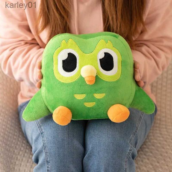 Animales de peluche de peluche Encantador Verde Duolingo Búho Juguete Duo Plushie de la muñeca de anime de dibujos animados Animal suave Regalo de cumpleaños para niños YQ240218