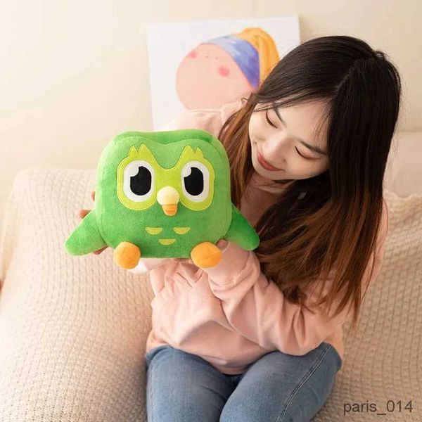 Animales de peluche de peluche Precioso búho verde Duolingo Peluche Duo Plushie of Duo The Owl Cartoon Anime Owl Doll Animal de peluche suave Regalo de cumpleaños para niños