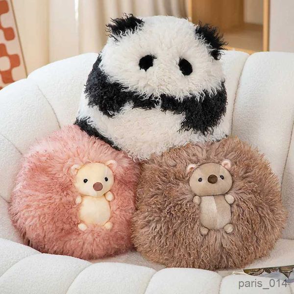 Animales de peluche de peluche encantadores largos y esponjosos redondos gordos Panda Plushies juguete de dibujos animados animales de peluche muñeca suave para la decoración de la habitación de los niños R231026