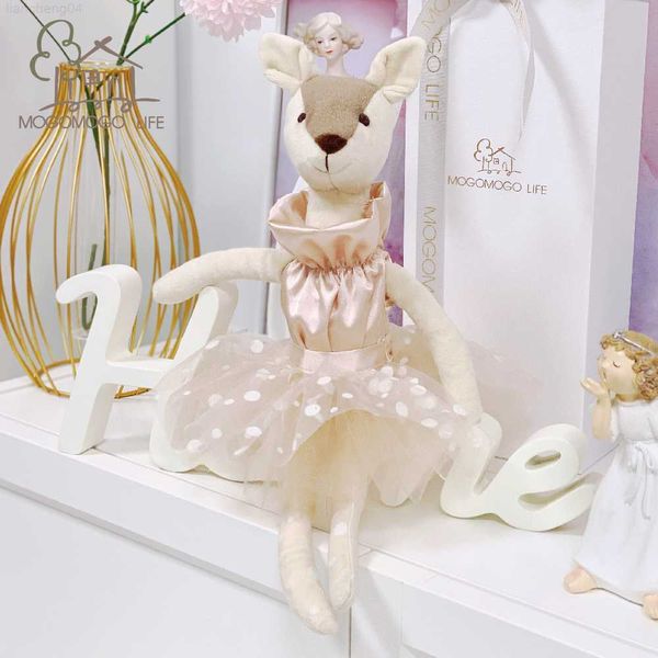 Animaux en peluche Mogo ballerine Noël cerf jouets en peluche en robe Tutu belle luxe peluche renne poupée douce pour les filles cadeau de nouvel an pour les enfants L230707