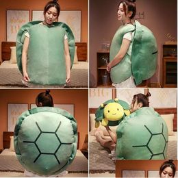 Animaux en peluche en peluche Nouveau 100 cm Big Big Turtle Shell Toy Adt peut porter un sac de manche oreiller doux CUS DH1T8
