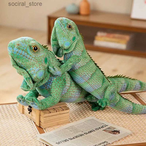 Animaux en peluche en peluche Nouveau 65/95 cm comme Real Lizard Doll Plush Toy en peluche Longue Green Wild Reptile Animal Plushie Peluche Boys Girls Birthday Gift L411