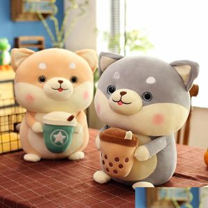 Gevulde pluche dieren Nieuwe Akita Dog speelgoedpop Groothandel Leuke grote Shiba Inu Slee Pillow Tea Cup Milk Cups Muppet Gifts Drop Dhashash