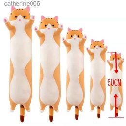 Animaux en peluche nouvelle arrivée 50 cm mignon doux long chat petit ami jouets en peluche peluche pause bureau sieste sommeil oreiller coussin cadeau poupée pour garçons filles L231027