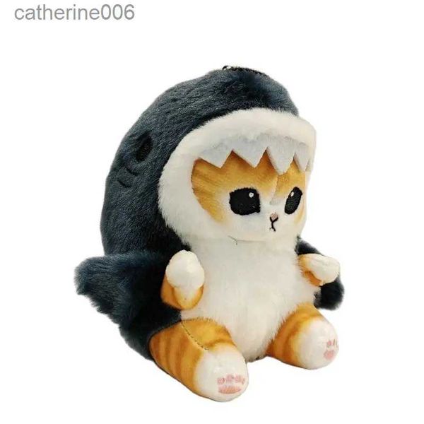 Animaux en peluche en peluche NOUVEAU Mignon Requin Chat Crevettes Frites Chat En Peluche Poupée Pendentif Poupée Belle Chambre Voiture Sac Décoration Pendentif Ouverture Cadeau De Vacances L231027