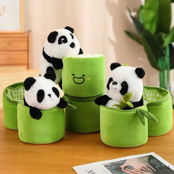 Animales de peluche de Nuevo Panda, conjunto de juguetes de peluche, lindos peluches, muñeco de oso, diseño Reversible, regalo de cumpleaños para niños