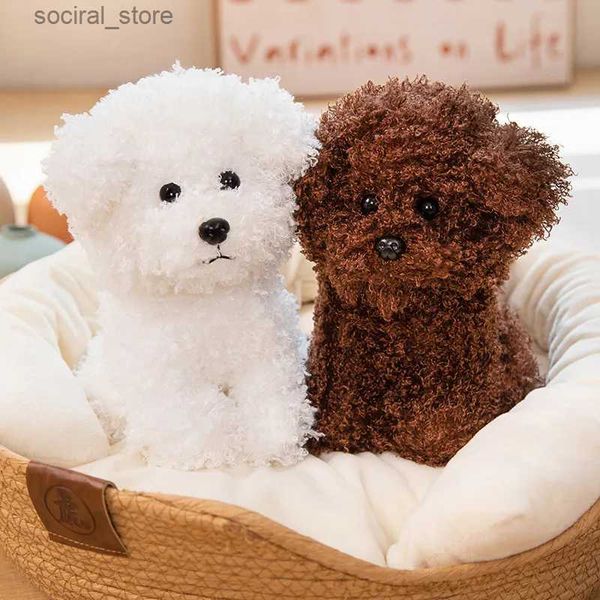 Animaux en peluche en peluche Belle simulation blanche marron en peluche en peluche