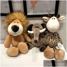 Gevulde pluche dieren P 25cm levensechte leeuw Tiger Elephant Monkey Leopard Giraf Raccoon Dollation Forest Toys For Kids Drop Deliv Otqlv