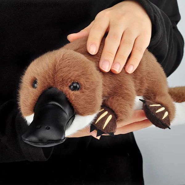 Animaux en peluche en peluche Platypus Toy en peluche haute fidélité mignon poupée de canard de canard en peluche œuf animaux réels simulation de poupée en peluche kawai