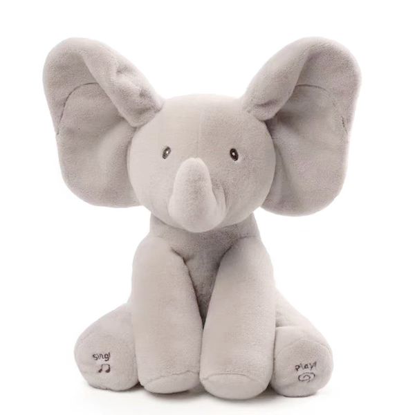 Animales de peluche de peluche Muñecas de peluche Escondite Elefante Bebé Animal Peluche Orejas Mover Música eléctrica Juguete Jugar Juegos Hablar Cantar Muñecas para niños pequeños Regalo 240314