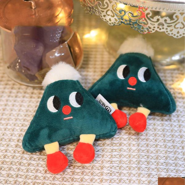 Animaux en peluche en peluche pop-up mignon arbre de Noël de 4 pouces 10cm poupée Hine Grab P Toy Birthday Gift Holiday Keychain Drop Livrot Toys Gi OTA9X