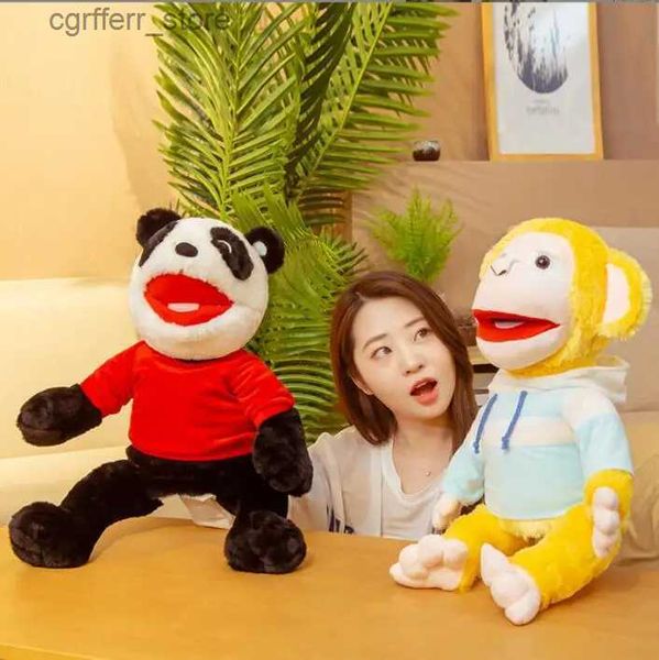 Animales de lujo rellenos títeres ventriloquismo bebé niños guante de guantes de panda títeres de peluche de peluche niños cuentos de juguetes educativos240327