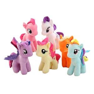 Animales de lujo rellenos Rainbow Pony Fur Toy Doll Almohada Lindo regalo para niños Drop entrega juguetes Regalos Dh4km