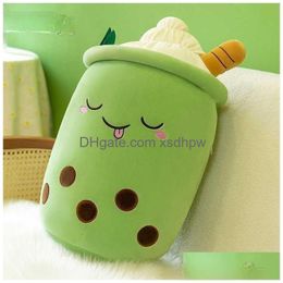 Peluches en peluche Animaux Real-Life Bubble Tea Cup Peluches pour bébé Dessin animé Boba Doll NT Fruit Jouet Lait Oreiller Stberry Drop Livraison T Dhk78