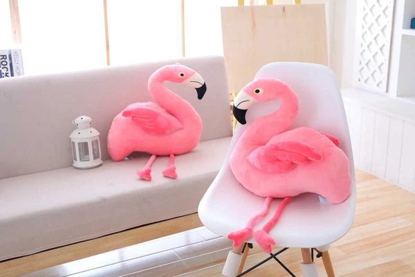 Animales peluches de peluche Realista Flamingo Plush juguete suave peluche animal relleno almohada de flamingo kaii decoración de habitaciones para niños regalo de cumpleaños