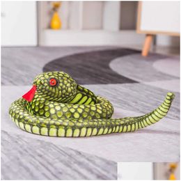 Gevulde pluche dieren Simatie 3D Slang Reptiel Python Speelgoed Animal Crossing Pop Decoratie Cadeau Kind Troostende Dol Q0727 Drop De Othve