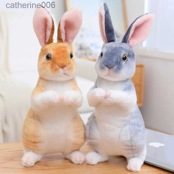 Animaux en peluche Simulation Kawaii longues oreilles réaliste lapin en peluche jouet réaliste Animal en peluche poupée jouets pour enfants filles cadeau d'anniversaire chambre DecorL231228