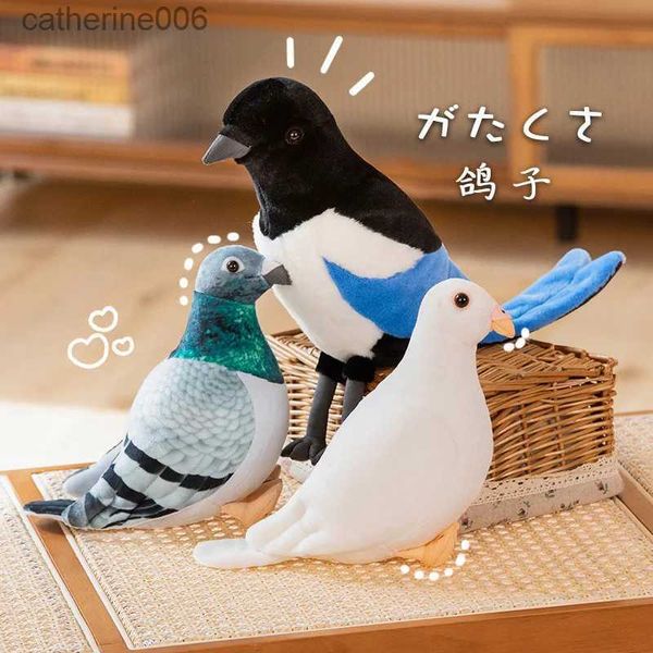 Peluche animaux Simulation Pigeon en peluche jouet dessin animé oiseaux paix colombe poupée enfants poupée cadeau en gros L231228