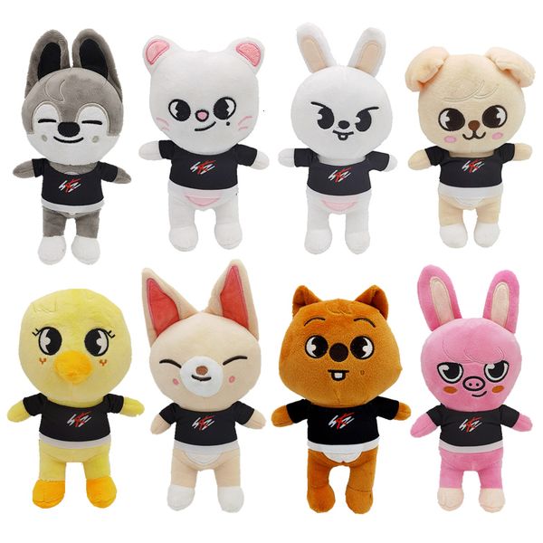 Animaux en peluche Skzoo 20 cm 8 pièces/ensemble en peluche Kawaii Stray Kid mignon en peluche dessin animé peluche poupée Kawaii compagnon pour enfants adultes Fans cadeau 230726