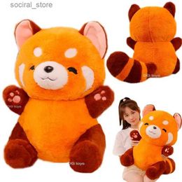 Animaux en peluche en peluche Soupir souri mignon visage rouge raton laveur en peluche en peluche rouge panda câlin à coussin sieste somnifère