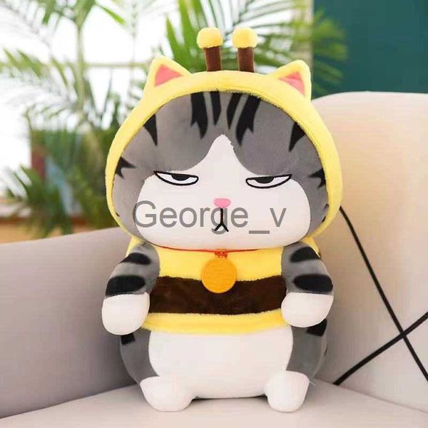 Animaux en peluche en peluche Jouets en peluche pour chat Oreiller Kawaii Oreiller de couchage Chat mignon Poupée endormie pour enfants Anniversaire Cadeau de Noël J230628