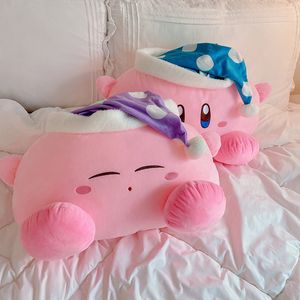 Animaux en peluche en peluche Peluche sommeil Kirbyed Peluche remplie de poupées Kirbyed et chapeaux de nuit Oreillers de style japonais Cadeaux doux pour les enfants et les filles Rose 230728