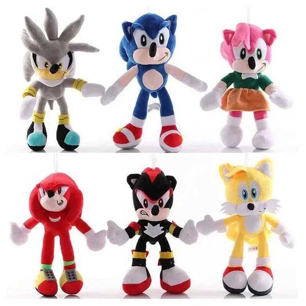 Animaux en peluche en peluche Supersonic Hedgehog Sonic Plux Cartoon Game Childrens Plux Doll Toys Gift Gift Wholesale Taille 30cm T240524