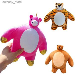 Animaux en peluche en peluche petite tête ours en peluche oreiller en peluche jouet Kawaii petite tête gros musc Lion trucs animaux jouets chaise coussin cadeaux d'anniversaire L240320