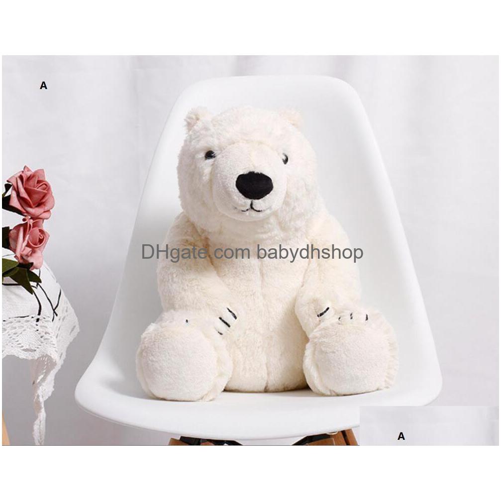 Stuffed Plush Animals White Polar Bear Cute Bears Size 30 to 35CM Kids Sitting Pillow Toy Soft Toys Gifts