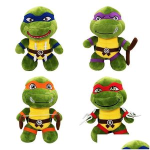 Animales de peluche rellenos al por mayor y al por menor Película de anime Juguetes periféricos 25 cm Muñeca de tortuga Playmate para niños Regalo de vacaciones Habitación Decoratio Otvn0