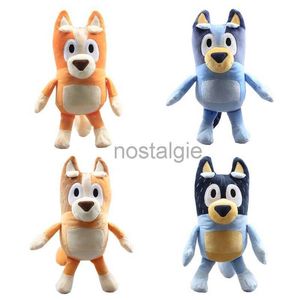 Animaux en peluche en peluche vente en gros et au détail 28 cm famille de chiots orange bleu manteau chien parents en peluche poupée jouets cadeau mignon 240307