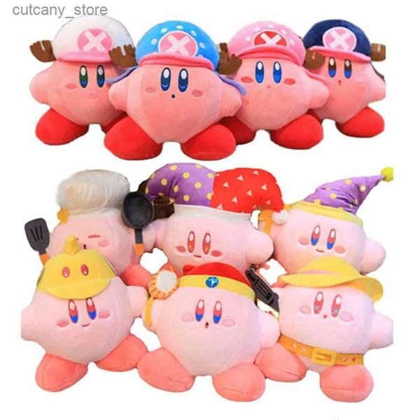 Animales de peluche de peluche Whosa 24 unids/lote 4 pulgadas de dibujos animados lindo Anime estrella Kirby muñeco de peluche juguetes de peluche colgantes llavero regalos L240320