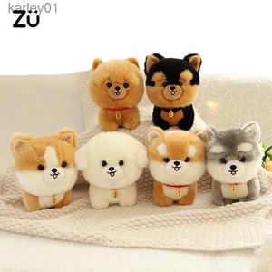 Animales de peluche de peluche ZU Kaii Teddy Pets Realista Cachorro esponjoso Muñeca suave Lindo Pequeño Chow Pomeranian Corgi Yorkie Juguetes con encanto Regalo para niña YQ240218