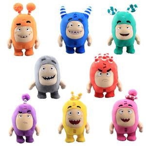 Knuffels 8 stks/partij 18 cm Leuke Oddbods Pluche Poppen Animatie Grappige Odd Figure Zacht Speelgoed Pop Voor Kinderen Kerstcadeau Roze Blauw Paars Oranje