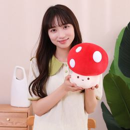 Gevulde Rode Grote Paraplu Hoofd Paddestoel Plushie Sofa Decor Plant Knuffel Creatieve Gedroogde Shiitake Paddestoel Sierkussen voor Kinderen LA508