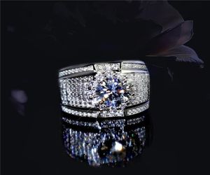 Superbe bande faite à la main anneaux de mode bijoux 925 argent sterling populaire coupé rond topaze topaze cz diamant complet Gemstones hommes weddi1618515