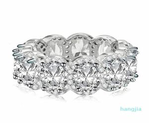 Prachtige limited edition Eternity Band Promise Ring 925 Sterling Silver 11pcs Ovale diamant CZ Betrokkenheidsringen voor dames7789309