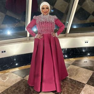 Prachtige moslimbroek kleedt een lijn kralende plooienparels kafan formele kleding plus size vestidos de fiesta 326