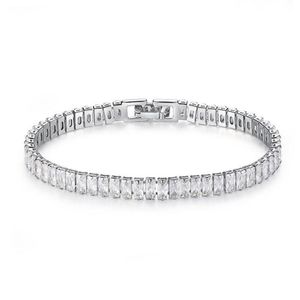 Superbe nouvelle arrivée de bijoux de luxe uniques en or blanc 18 carats remplis de topaze blanche CZ diamant pierres précieuses femmes bracelet G274Q