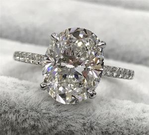 Superbe bague de promesse en argent sterling 925 3ct ovale diamant Cz bagues de fiançailles pour femmes bijoux de doigt de mariée3645705