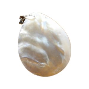 Superbe pendentif en forme de larme surface lisse bijoux en nacre blanche coquillages véritables coquillages 5 pièces