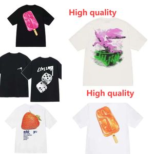 Stussiness T-shirt surdimensionné Streetwear Designer manches courtes femmes hommes imprimé Euro coton haute