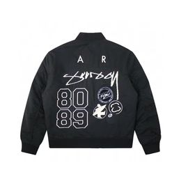 stusslies Heren jassen Designer Mode man windjack varsity Vintage Losse Lange Baseball hoodie Harajuku borduurwerk Streetwear Unisex Jassen
